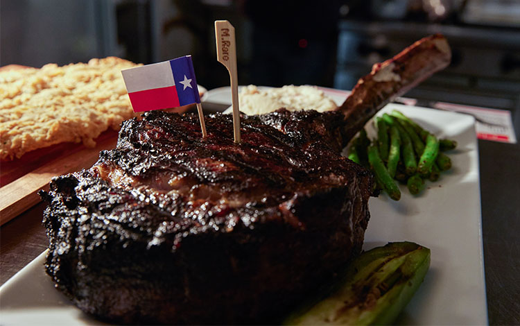 Steak with tooth pick flag 